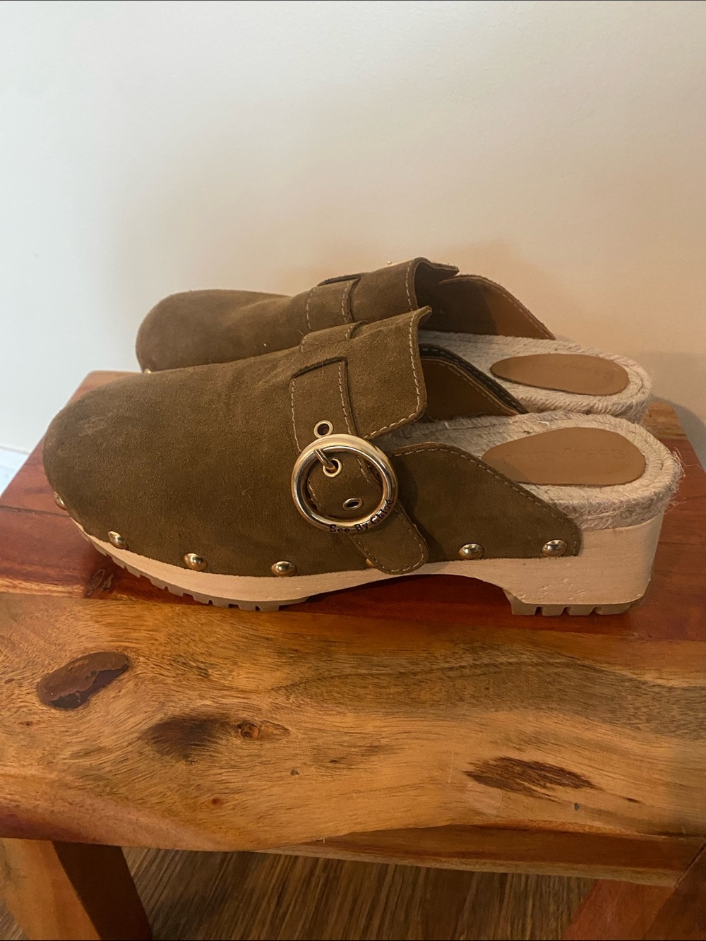 See by Chloe Viviane platform wooden Clog in Tobacco size 38 - Picture 5 of 12
